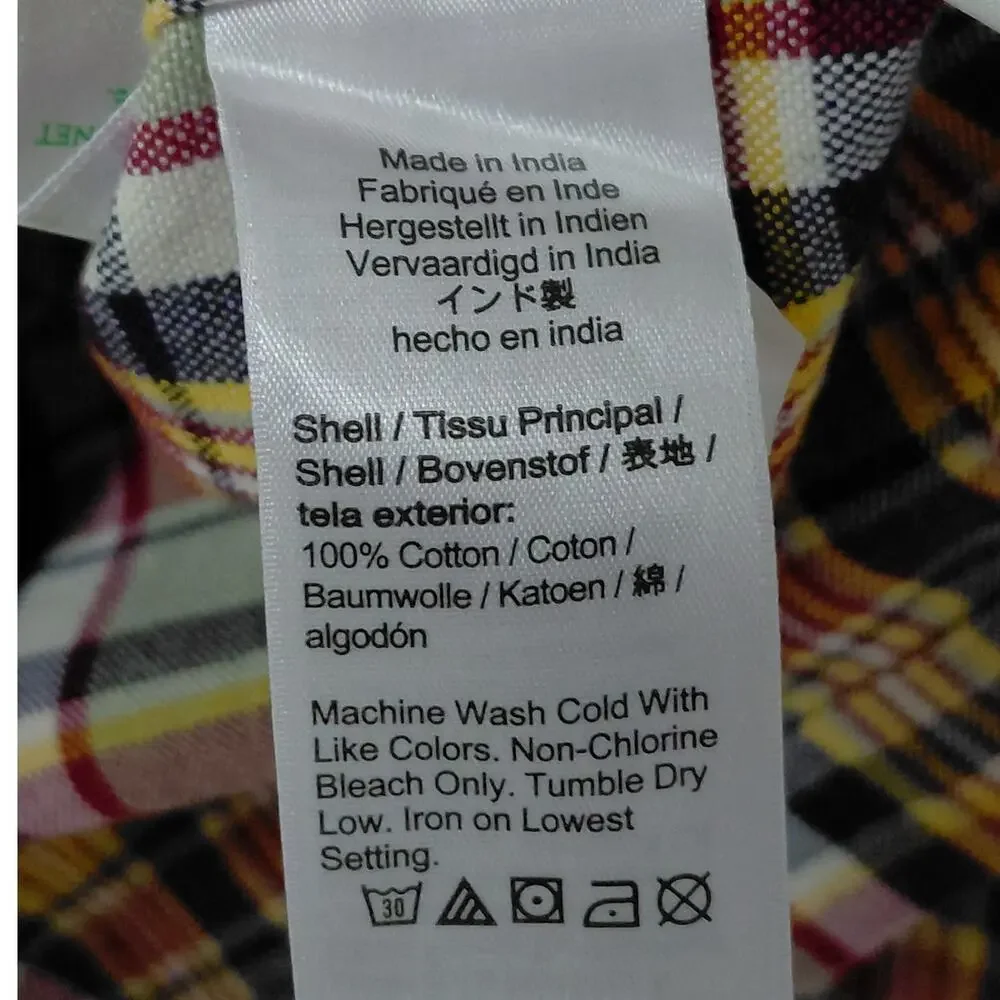 NWT J.Crew BN629 Down Multicolor Plaid Button-Down Shirt Men Size L